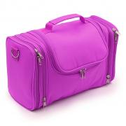 IGNPION Large Toiletry Bag Men/Women Hanging Wash Bag Cosmetic Makeup Organiser Travel Bag with Shoulder Strap (Purple)
