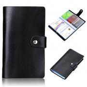 IGNPION Soft Leather Credit Card Business Card Holder Wallet Case Organsizer for Men and Women (90 Cards Capacity) (Black)